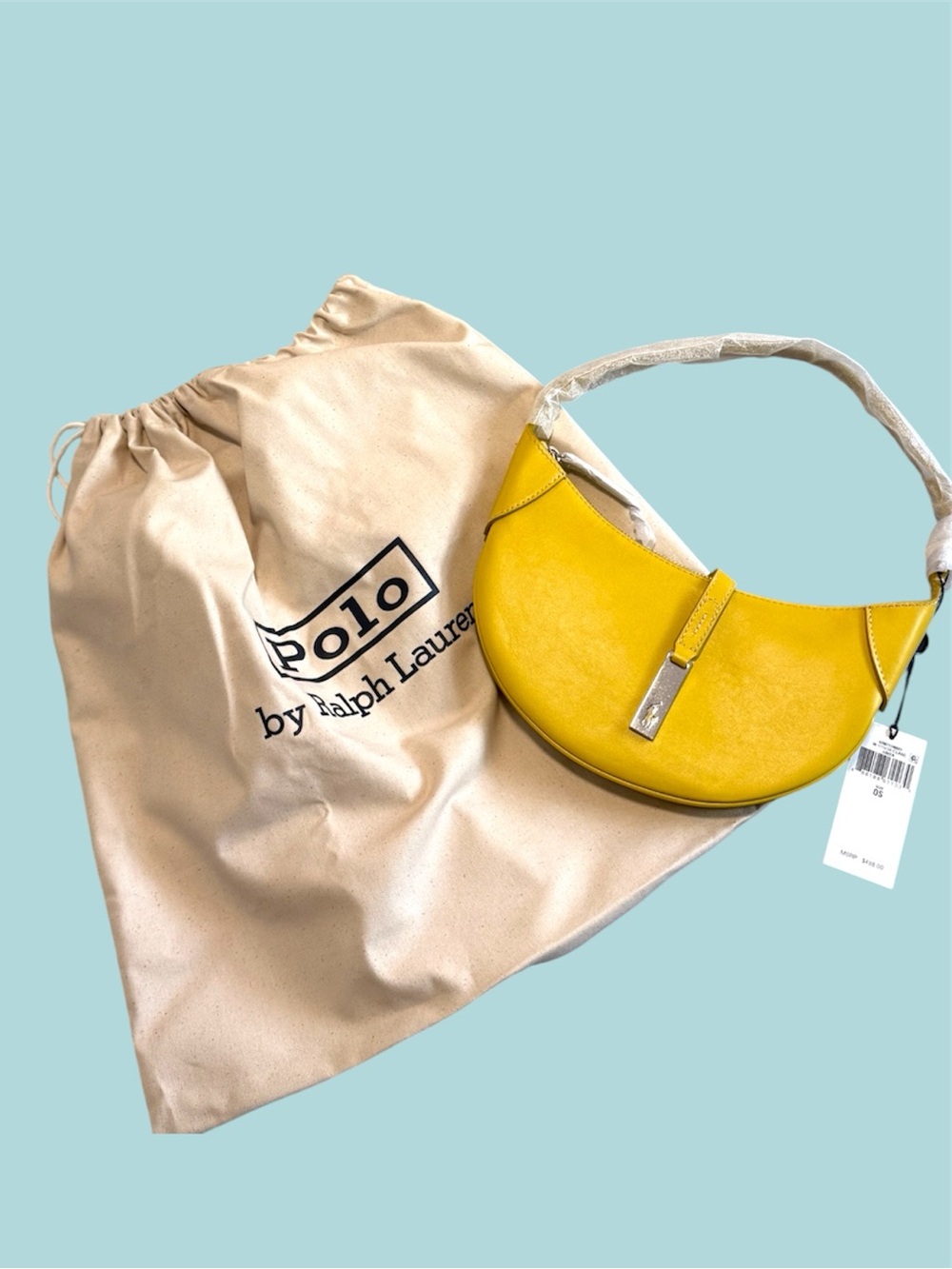 Ralph Lauren yellow leather Id bag